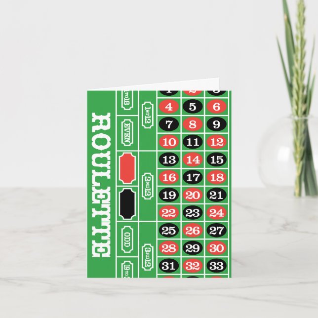 Tarjeta Mesa De Ruleta - Casino Gamble Para Ganar (Anverso)