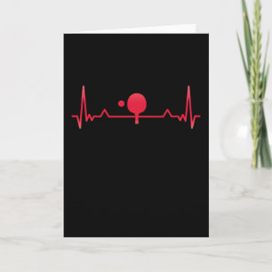 Tarjeta Mesa de tenis Heartbeat Ping-pong Gracioso regalo