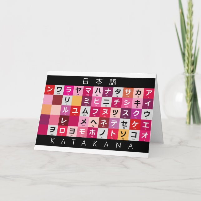 Tarjeta Mesa katakana japonesa (Anverso)