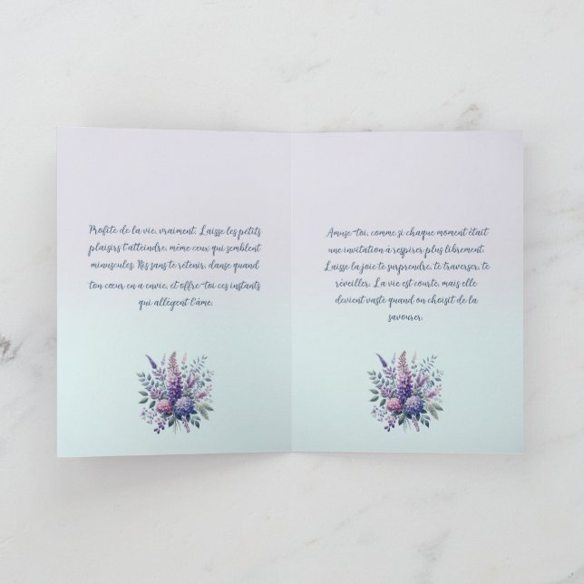 Tarjeta Mésange chantant la tendresse (Interior)