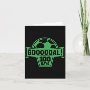 Tarjeta ¡Meta! 100 días de fútbol escolar 100º día de escu