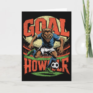 Tarjeta Meta Aullador de Fútbol de Hombre Lobo Parodia de 