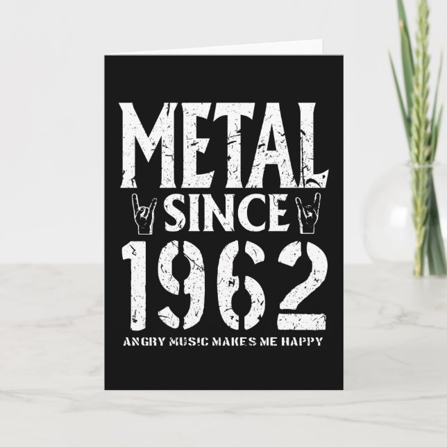 Tarjeta Metal Gift Birthday Vintage 1962 (Anverso)