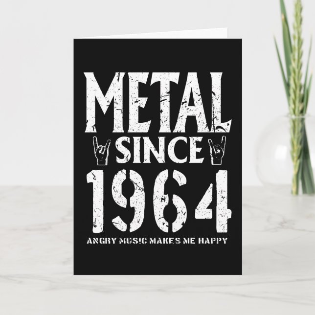 Tarjeta Metal Gift Birthday Vintage 1964 (Anverso)