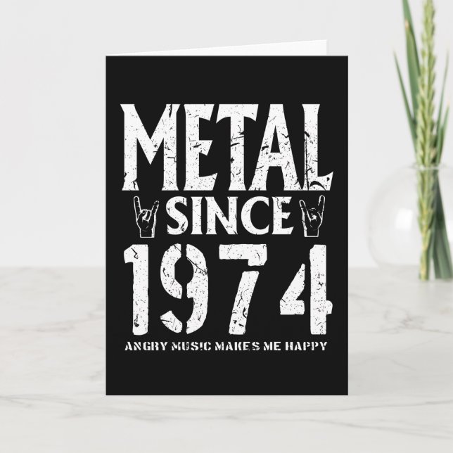 Tarjeta Metal Gift Birthday Vintage 1974 (Anverso)