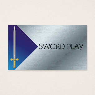 Tarjeta metálica y espada medieval