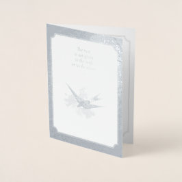 Tarjeta metalizada de aniversario de plata