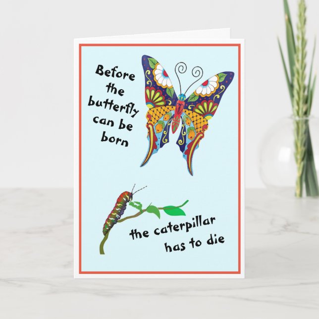 Tarjeta Metamorfosis de mariposa (Anverso)