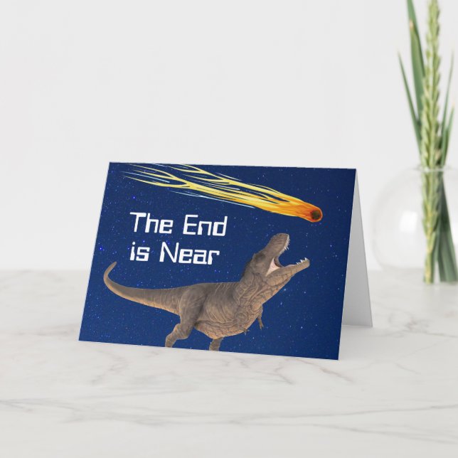 Tarjeta Meteorito Dinosaurio Fin Está Cerca Desastre (Anverso)