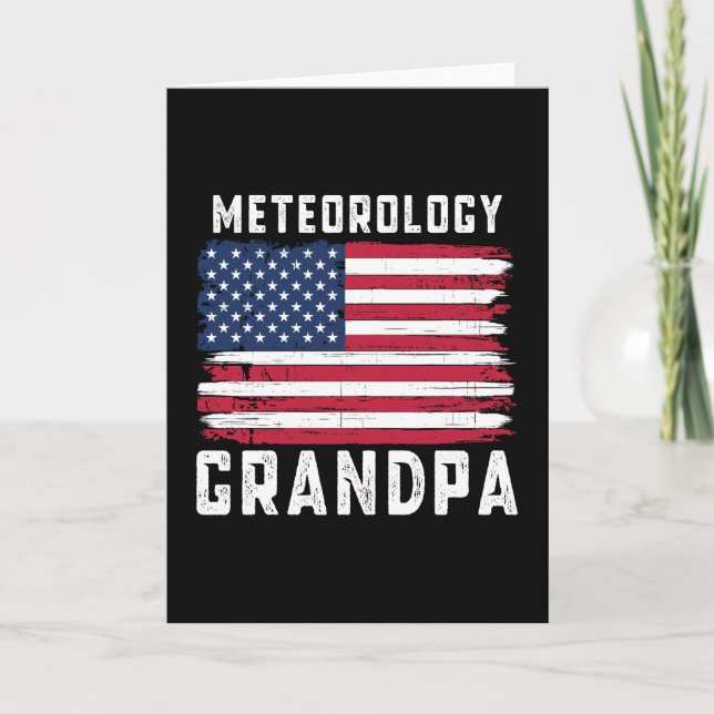 Tarjeta Meteorología Abuelo Bandera Americana 4 de julio (Anverso)