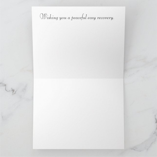 Tarjeta Métete bien, deseando una recuperación pacífica y  (Interior)