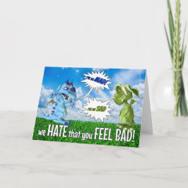 Tarjeta Métete bien para los niños con trajes tristes y tr