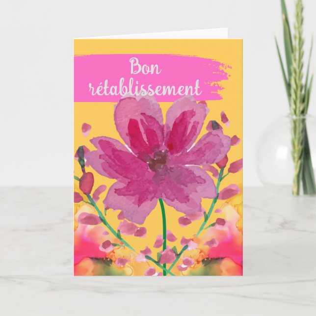 Tarjeta Métete en las flores de acuarela francesas (Anverso)