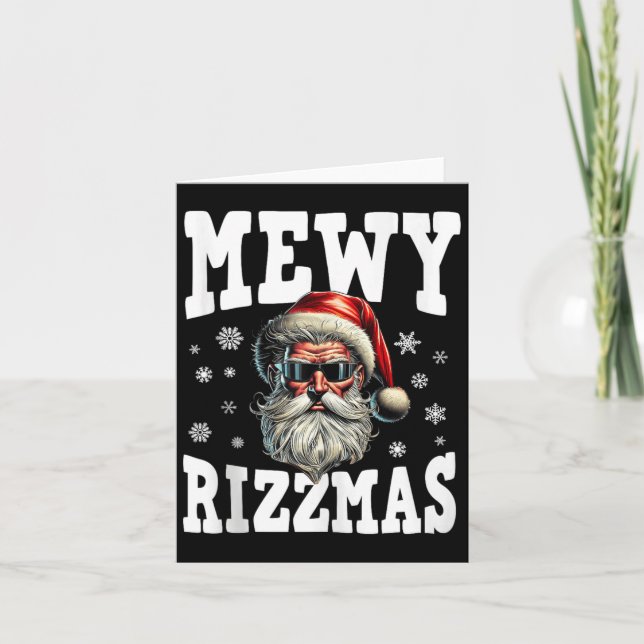 Tarjeta Mewe Rizzmas Niños adolescentes divertidos Feliz N (Anverso)