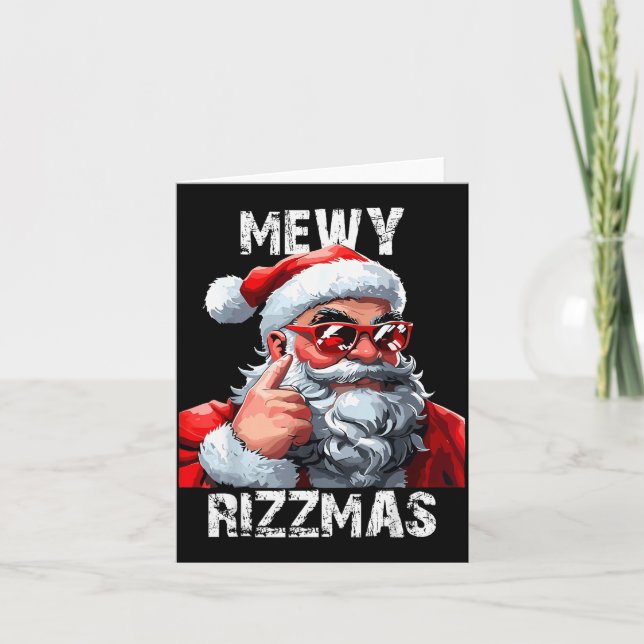 Tarjeta Mewy Rizzmas Christmas Pajamas Santa Claus Funny M (Anverso)