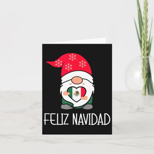 Tarjeta Mexican Christmas Gnome Feliz Navidad Mexico  (Anverso)