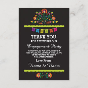 Tarjeta Mexicana de agradecimiento boda Fiesta