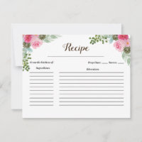 Tarjeta mexicana de receta de cactus floral rosa