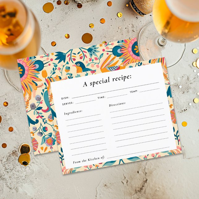 Tarjeta mexicana de receta para la ducha de novia  (Subido por el creador)