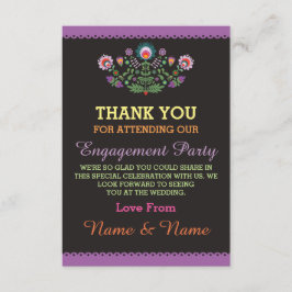 Tarjeta Mexicana Morada de Gracias por la Boda Fie