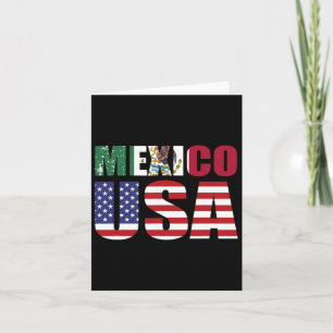 Tarjeta México Bandera Estadounidense Patriota Bandera Mex