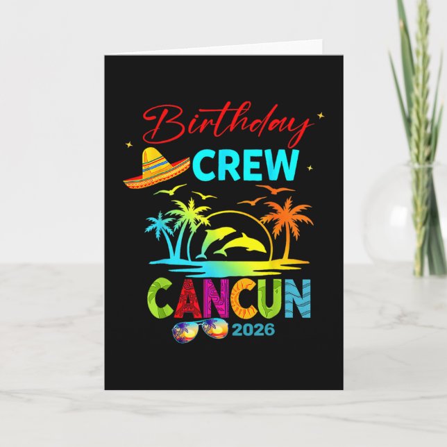 Tarjeta Mexico Cancun Birthday Boy Trip Vacation 2026 Matc (Anverso)