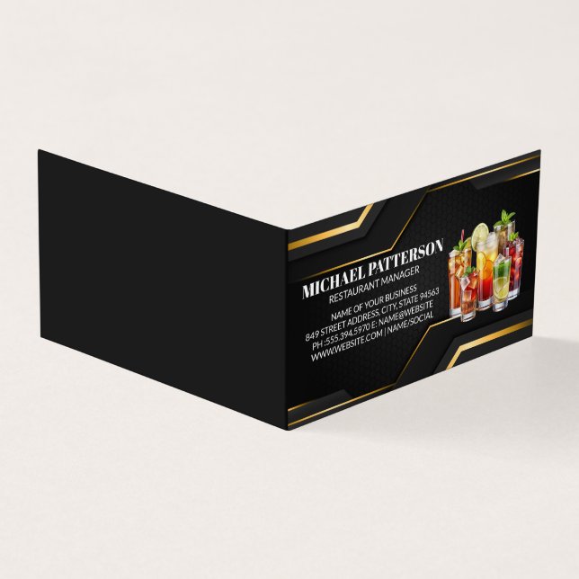 Tarjeta Mezcla de bebidas | Bartender | Mixología (Exterior)