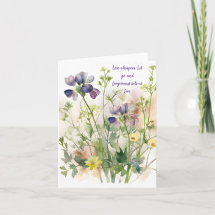 Tarjeta Mezcla Floral de Acuarela Caprichosa de Primavera 