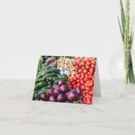 Tarjeta Mezcla vegetal de las patatas de los tomates de