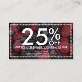 tarjeta mezclada de la cupón de las bayas