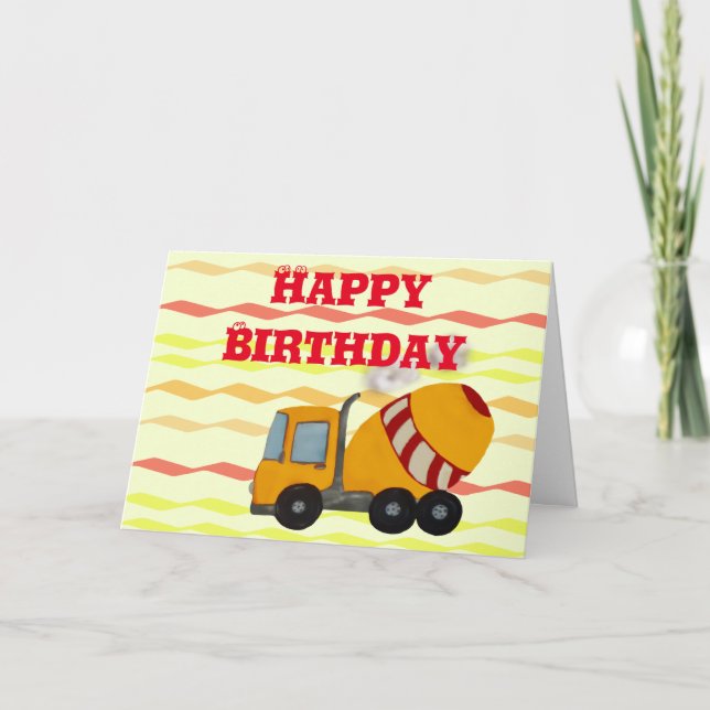 Tarjeta Mezclador concreto amarillo y rojo (Anverso)