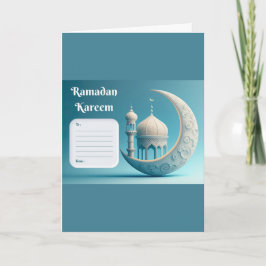 Tarjeta Mezquita de acuarela suave Serenidad de Ramadán