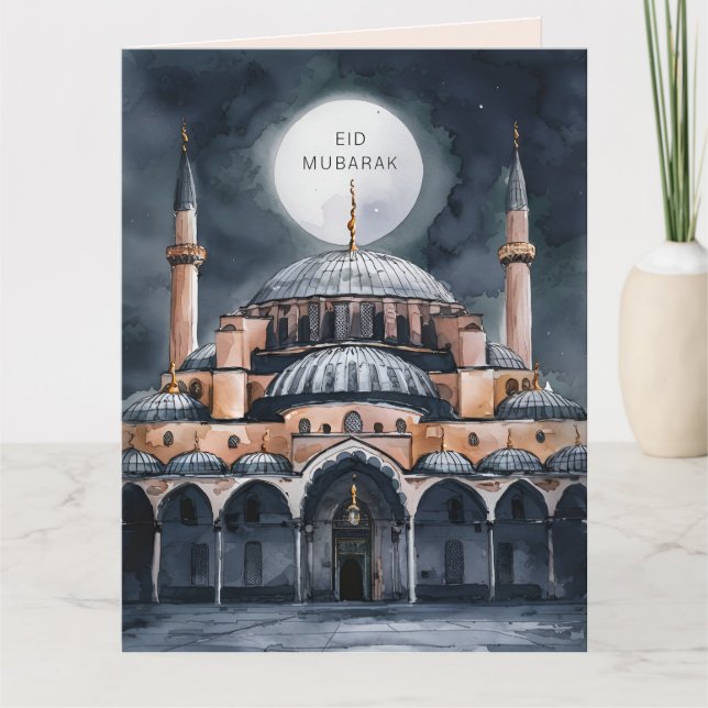 Tarjeta Mezquita Eid Mubarak (Anverso)