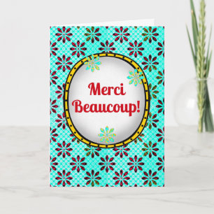 Tarjeta MGracias Beaucoup - Playful French Gracias Card