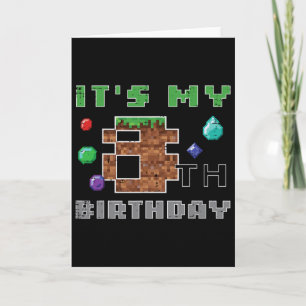 Tarjeta Mi 8º Cumpleaños Pixel 8 Jugador Video Juegos Niño