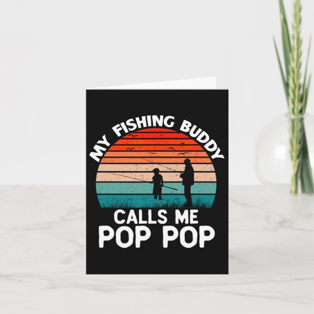 Tarjeta Mi amigo pescador me llama abuelo de la cosecha po (Anverso)