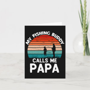 Tarjeta Mi amigo pescador me llama Gran Vintage Papa Retro