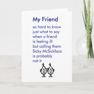 Tarjeta Mi amigo - un divertido consigue el poema bien