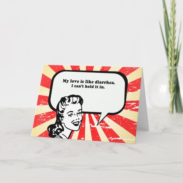 TARJETA MI AMOR ES COMO DIARRHEA (Anverso)