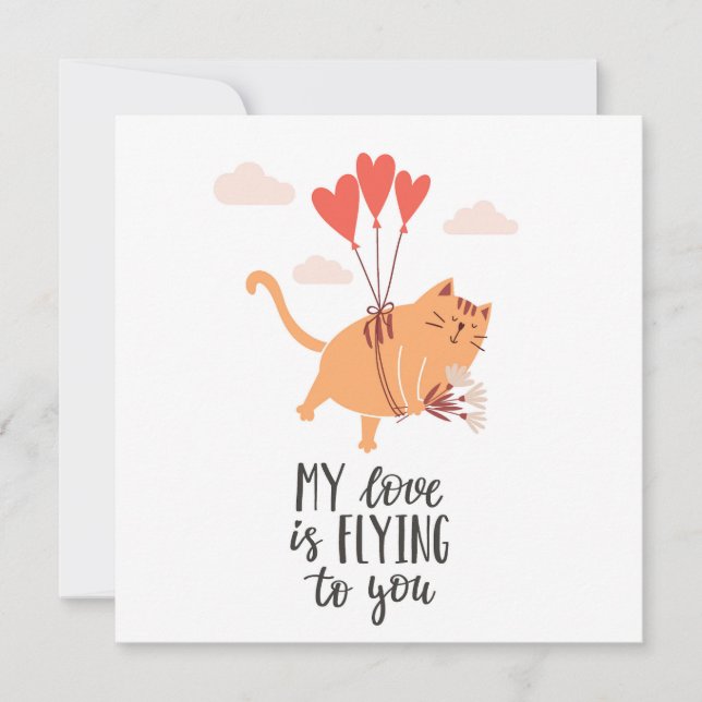 Tarjeta Mi amor está volando hacia ti  (Anverso)