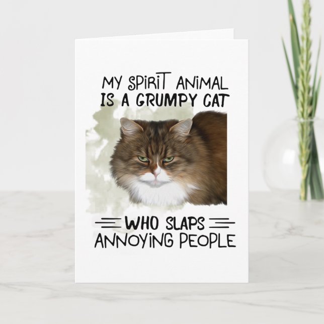 Tarjeta Mi animal espiritual es un gato Citas de animales  (Anverso)