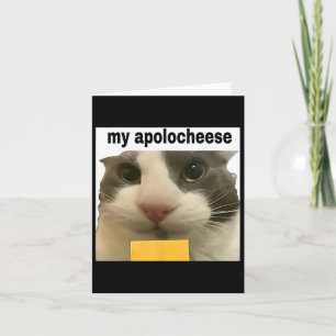 Tarjeta Mi Apolocheese Meme Divertido de Gato Brainrot Hum