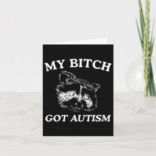 Tarjeta Mi Autismo Racoon Meme Trash Panda Mujeres Hombres