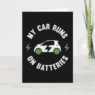 Tarjeta Mi auto funciona con baterías Funny EV Gift Electr