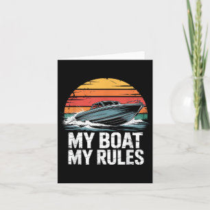 Tarjeta Mi barco Mis reglas Boatina Motor de Vintage Retro