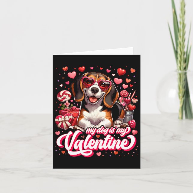 Tarjeta Mi Beagle es mi camiseta de San Valentín Ropa de d (Anverso)