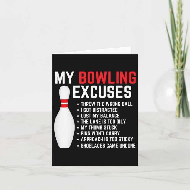 Tarjeta Mi boliche excusa a los hombres de Bowler (Anverso)