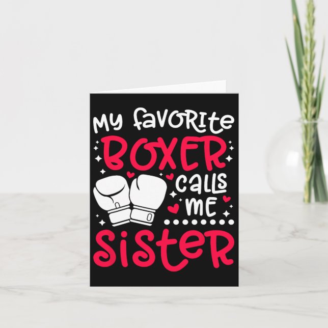 Tarjeta Mi boxeador favorito me llama Hermana Boxeador Bo (Anverso)