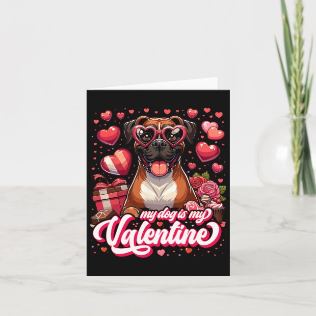 Tarjeta Mi Boxer Es Mi Camiseta De San Valentín Ropa De Am (Anverso)
