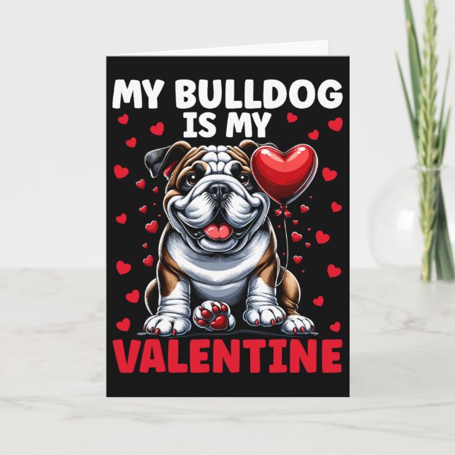 Tarjeta Mi Bulldog es mi San Valentín English Bulldog Vale (Anverso)